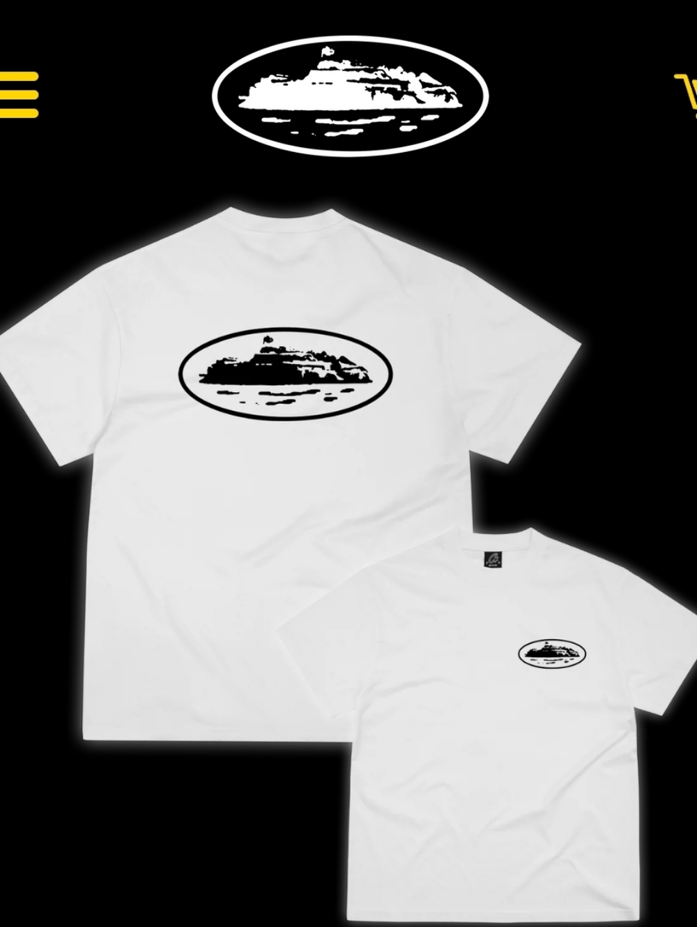 Corteiz Island Graphic Tee - White with Black Logo